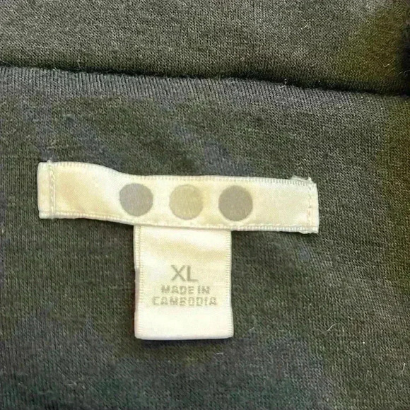 3 Dots Jacket Black Women’s XL Quilted Soft Fleece Fabric Relaxed Fit - Picture 5 of 9